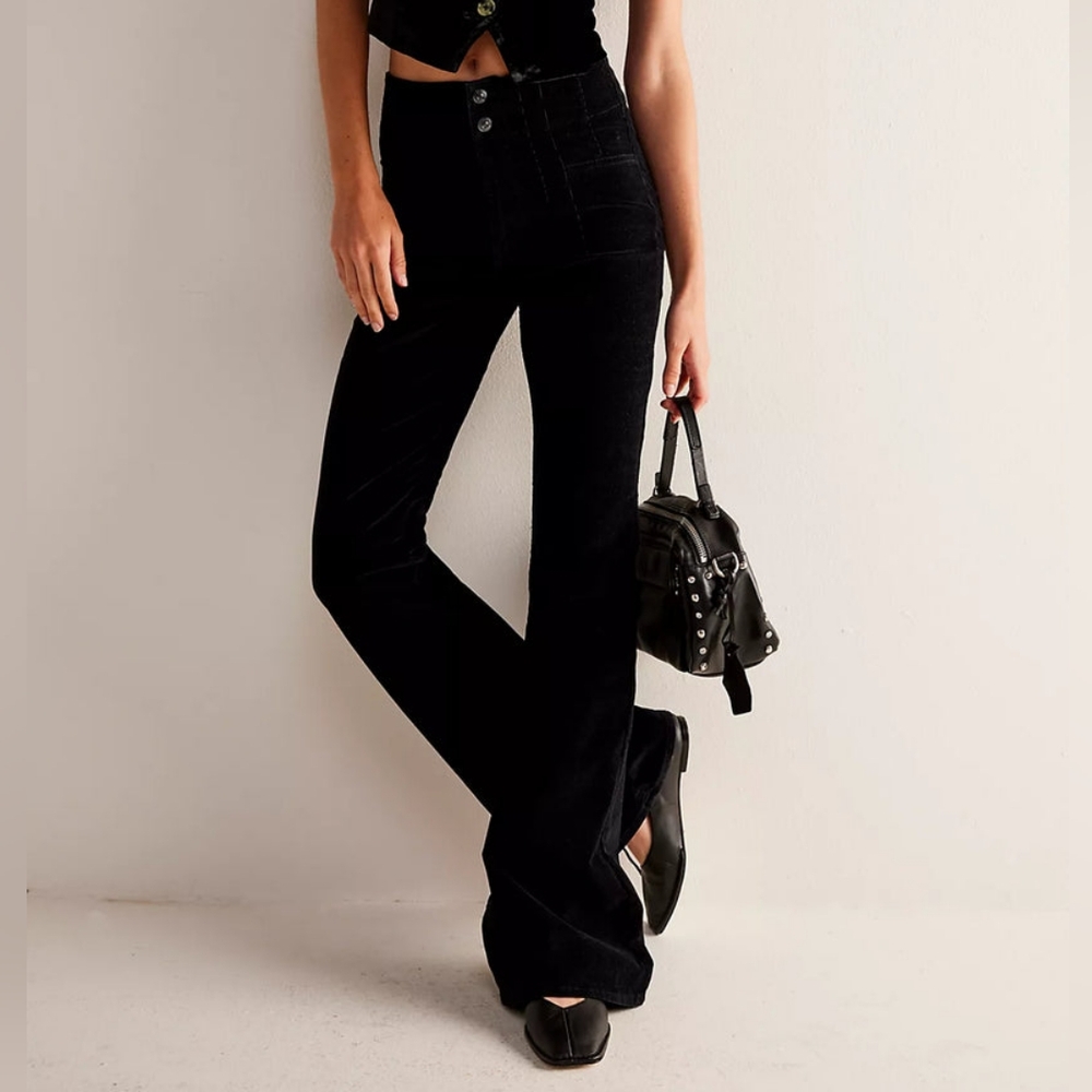 NWOT Free People We the Free Jayde Black Cord Flares/Beluga